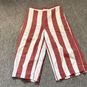 Madewell Pink and White Striped Elastic Waist Pants